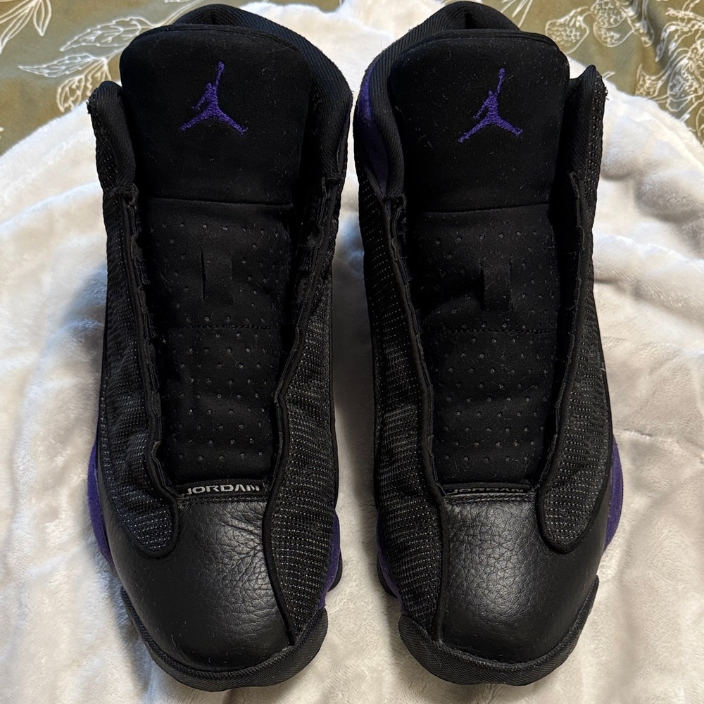 Jordan Black and Purple Athletic Shoes